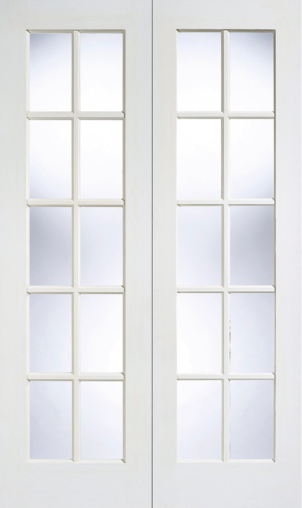 White GTPSA Glazed Pair Primed Room Divider