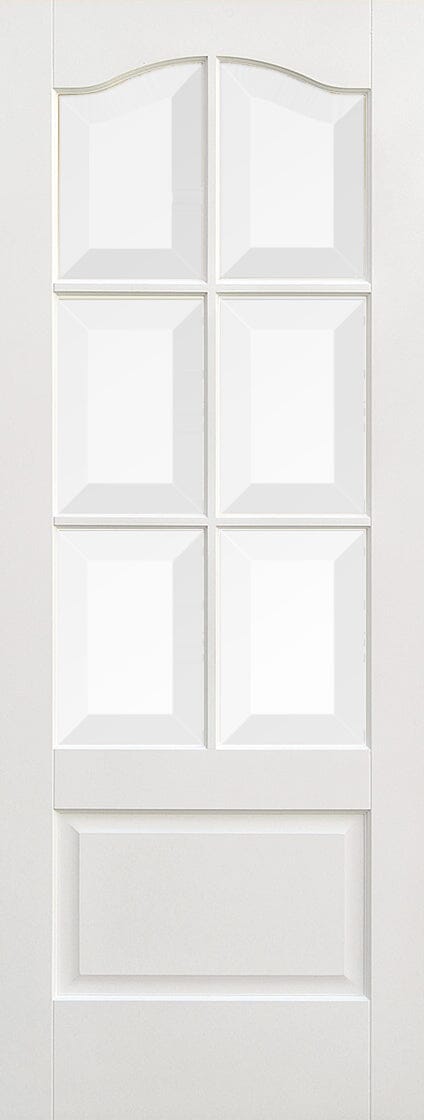 White Kent Glazed 6 Light Primed Internal Door Internal Door LPD Doors 
