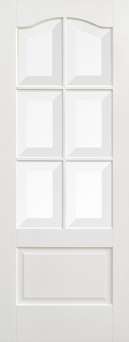 White Kent Glazed 6 Light Primed Internal Door