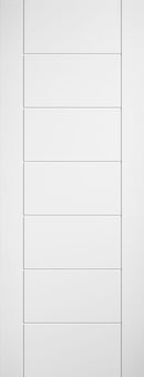 White Laminate Linear 7 Panel Pre-Finished Internal Fire Door FD30 Internal Fire Door LPD Doors 