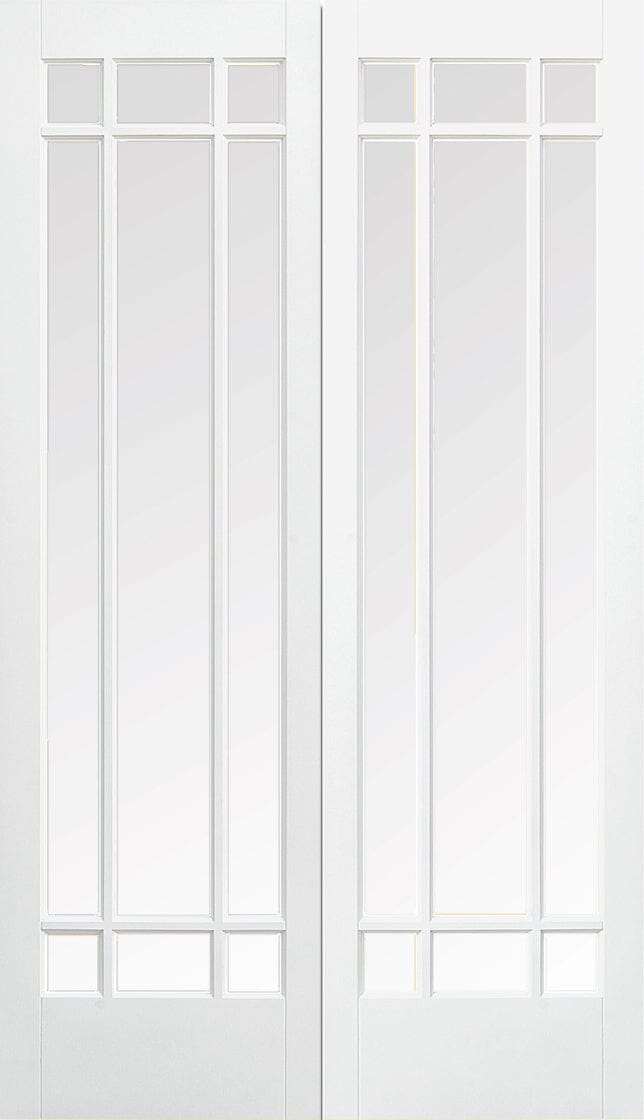 White Manhattan Glazed 9 Light Pair Primed Room Divider Room Divider LPD Doors 