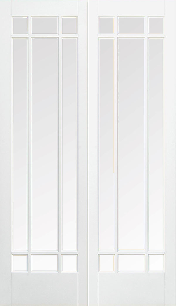 White Manhattan Glazed 9 Light Pair Primed Room Divider