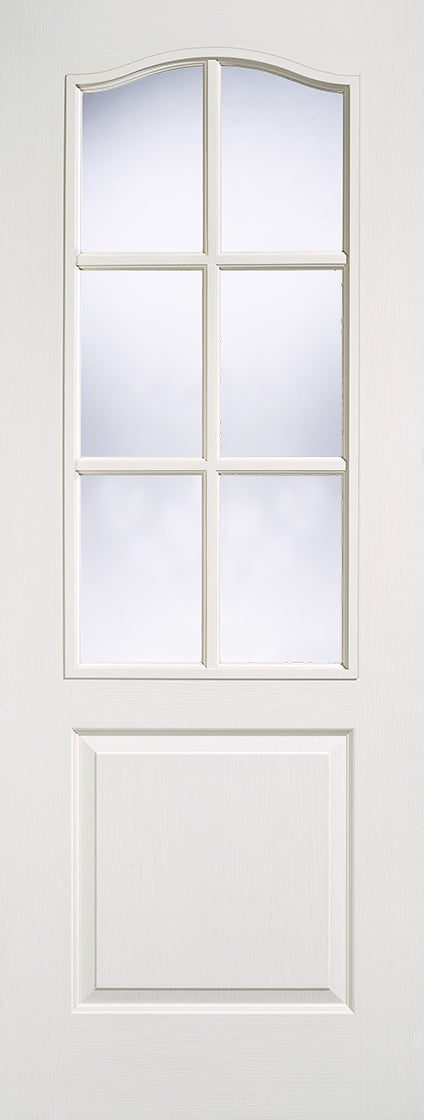 White Moulded Classical 6 Light Glazed Primed Internal Door