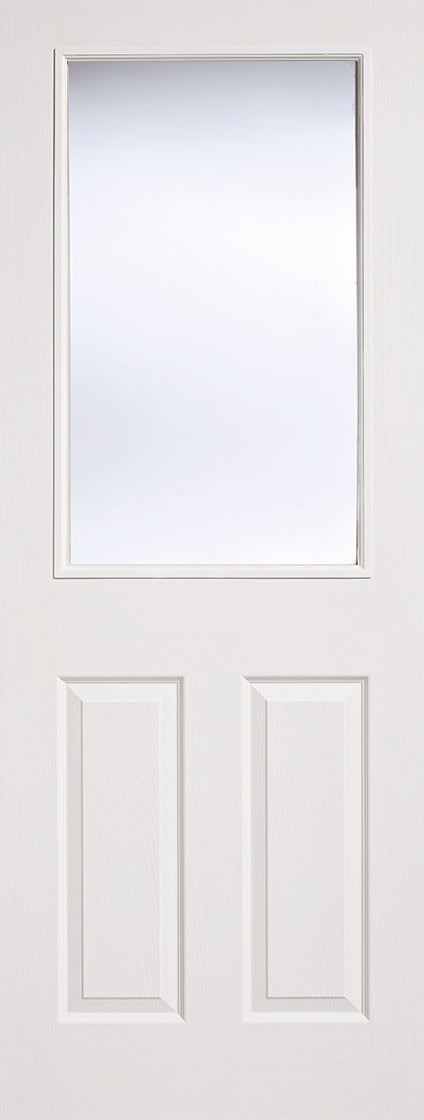 White Moulded Glazed 2 Panel 1 Light Primed Internal Door Internal Door LPD Doors 