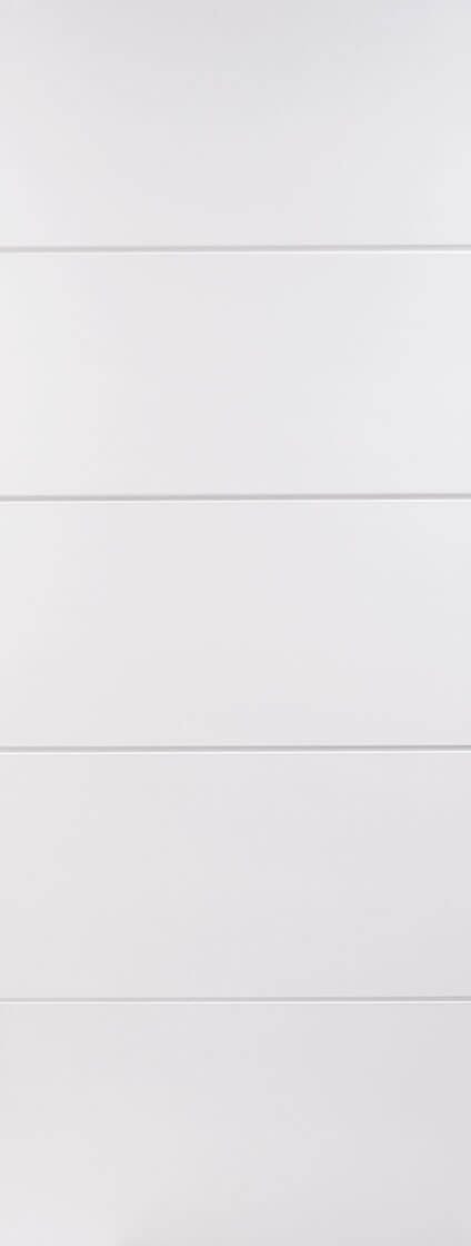 White Moulded Horizontal Four Line Primed Internal Fire Door FD30 Internal Fire Door LPD Doors 