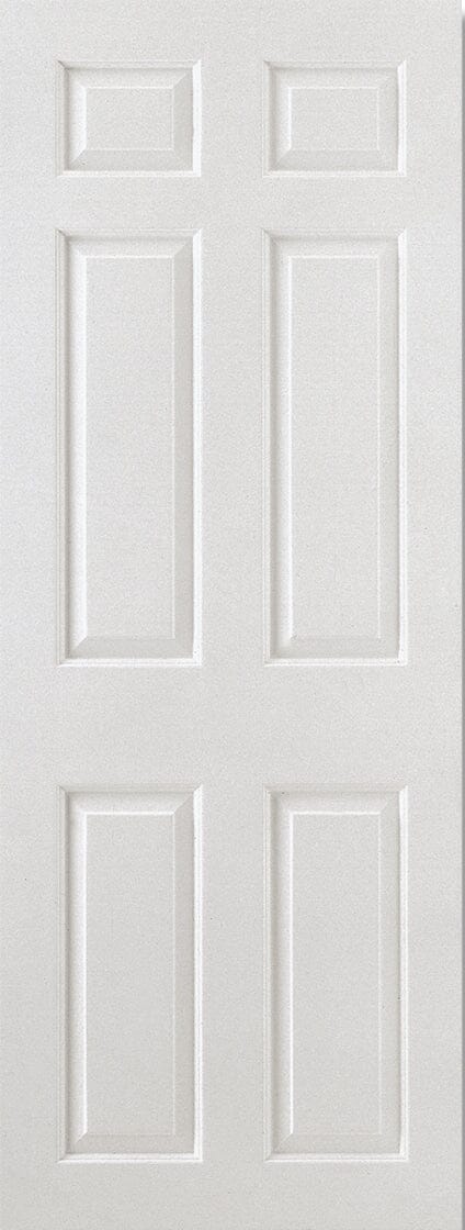 White Moulded Smooth 6 Panel Square Top Primed Internal Door Internal Door LPD Doors 