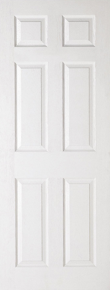 White Moulded Textured 6 Panel Primed Internal Fire Door FD30