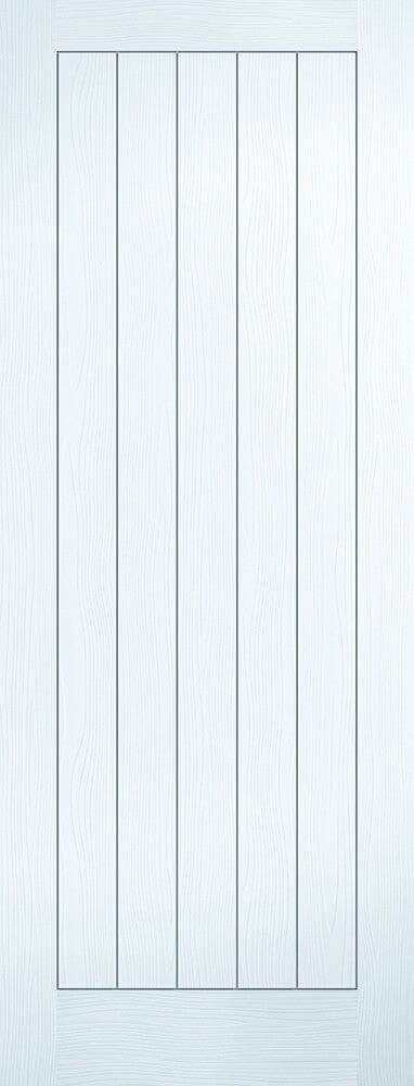 White Moulded Textured Vertical 5 Panel Primed Internal Door Internal Door LPD Doors 