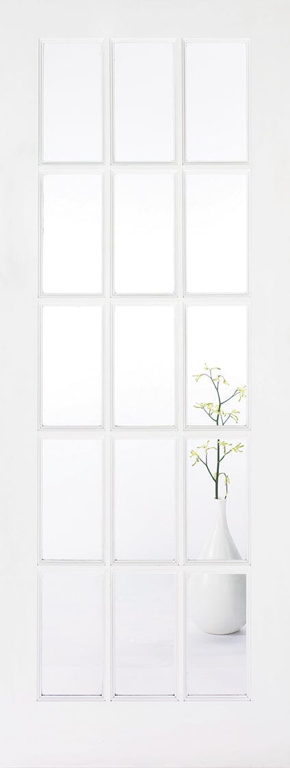 White SA Glazed 15 Light Primed Internal Door