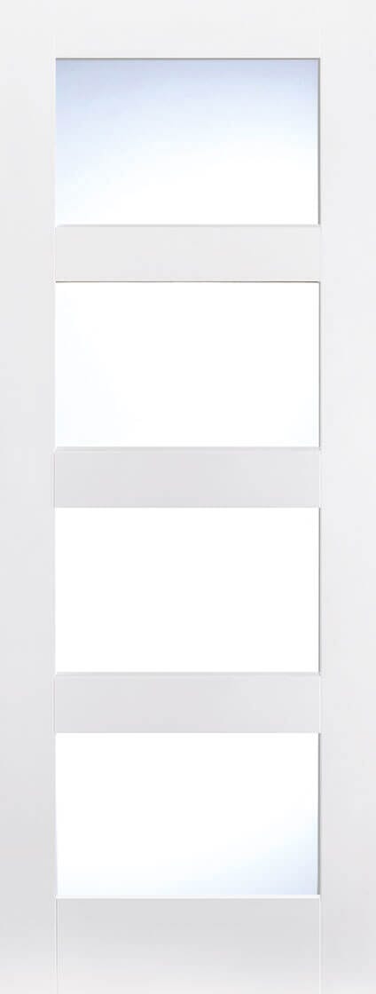Shaker White Glazed 4 Light Primed Internal Door Internal Door LPD Doors 