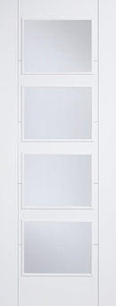 White Vancouver Glazed 4 Light Clear Primed Internal Door Internal Door LPD Doors 