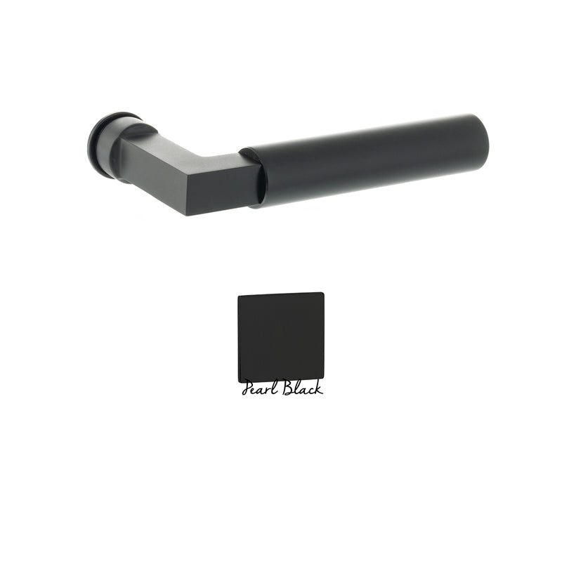 Tupai Exclusivo 5S Line Covas Lever Door Handle on Concealed Square Rose in Pearl Black