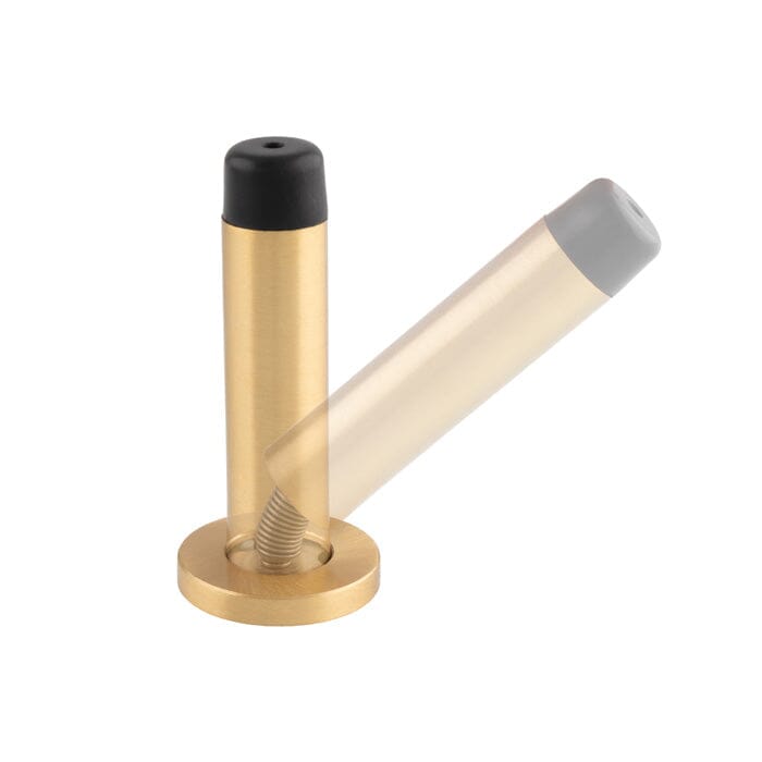 Wall Mounted Door Stop On Rose Concealed Fix Carlisle Brass Satin Brass 