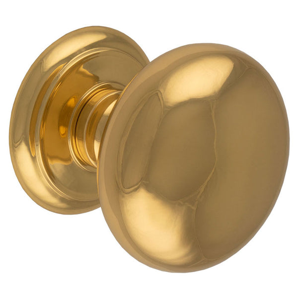 Large Centre Door Knob Polished Brass AC055