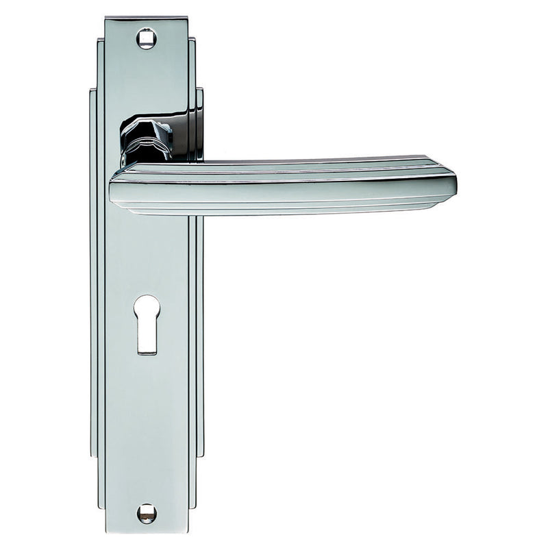 Art Deco Lever on Lock Backplate