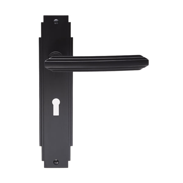 Art Deco Lever on Lock Backplate
