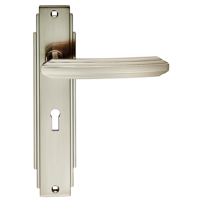 Art Deco Lever on Lock Backplate