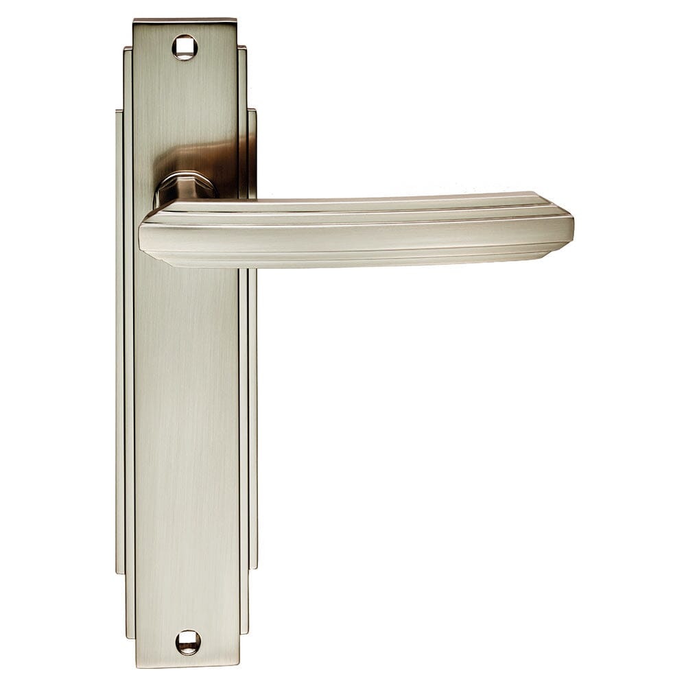 Art Deco Lever on Latch Backplate Lever On Backplate Carlisle Brass Satin Nickel 