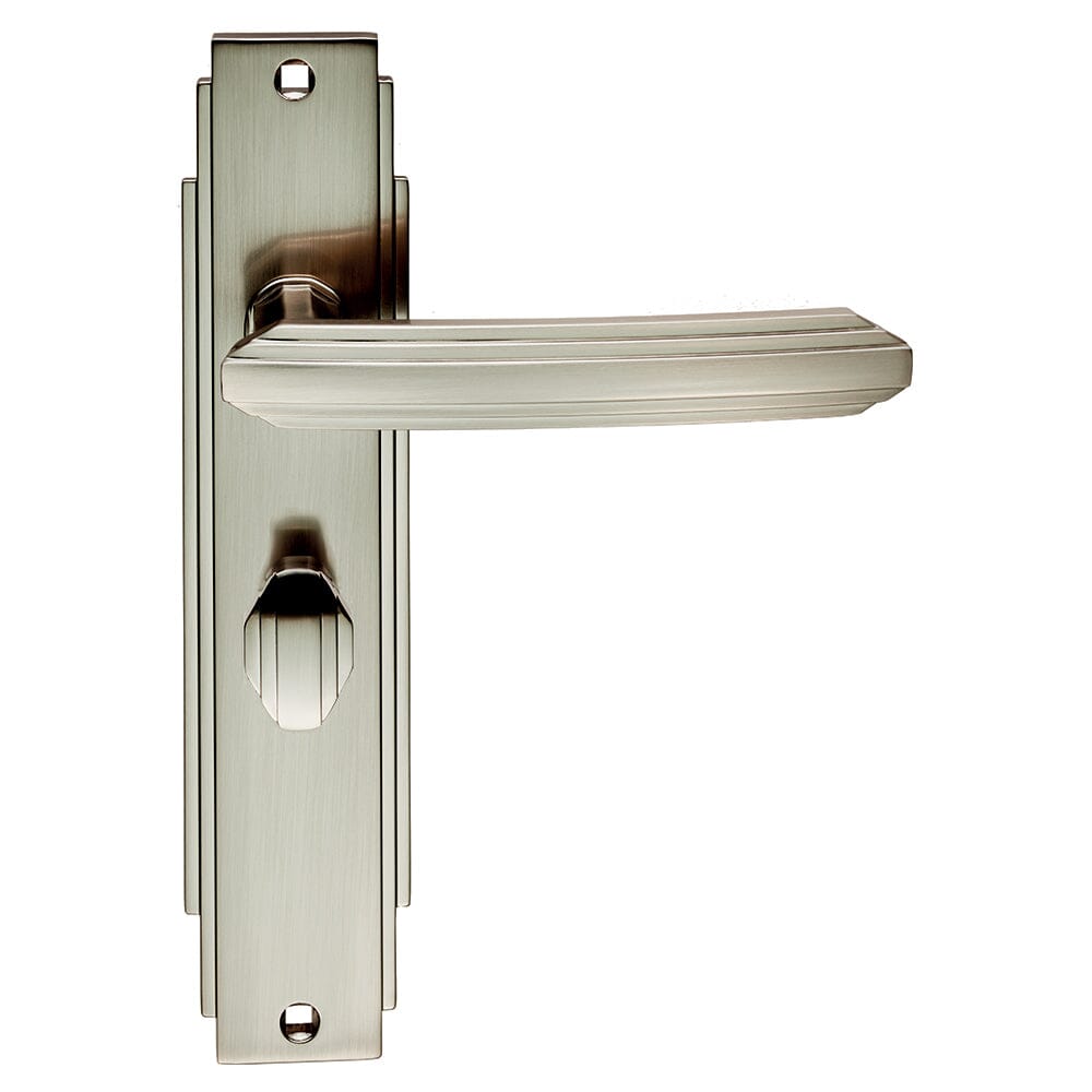 Art Deco Lever on WC Backplate Lever On Backplate Carlisle Brass Satin Nickel 
