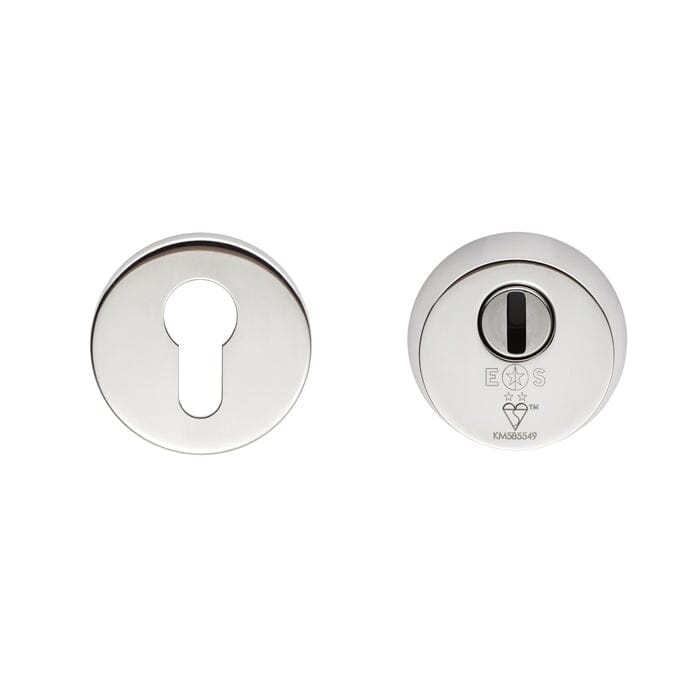 2 Star Security Escutcheon Set Escutcheon Eurospec Bright Stainless Steel 