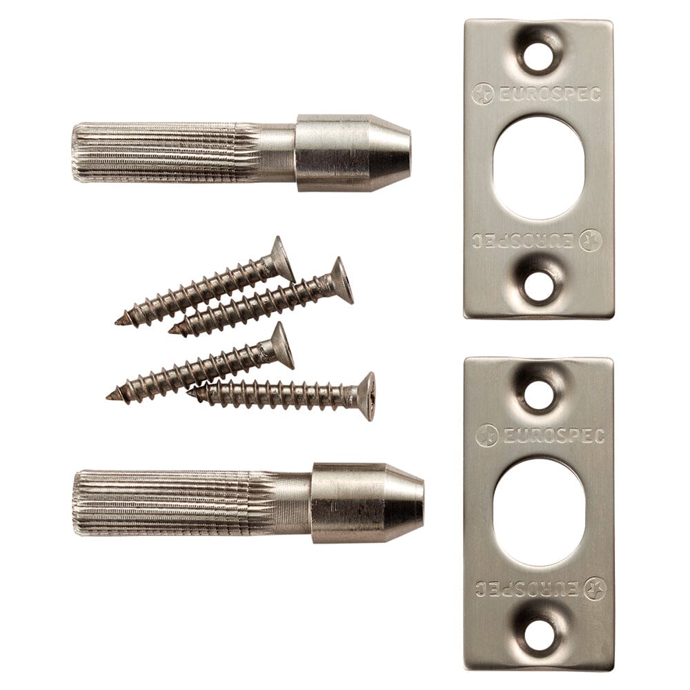 Security Hinge Bolt Set Security Bolt Eurospec Satin Stainless Steel 
