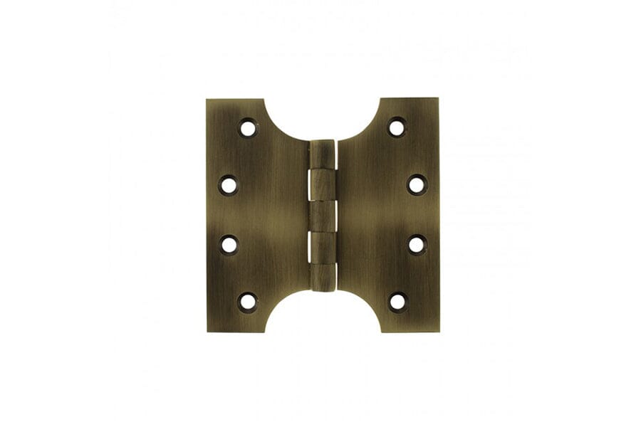 Atlantic (Solid Brass) Parliament Hinges 4" x 2" x 4mm Hinges Atlantic 4" x 2" x 4mm Pair Matt Antique Brass