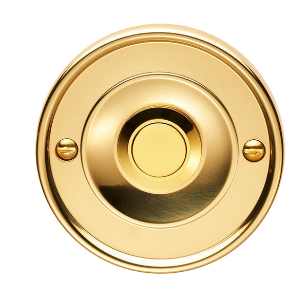 Round Bell Push Polished Brass AQ30