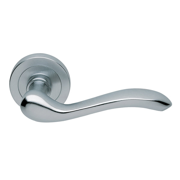Apollo Lever on Round Rose Satin Chrome AQ3SC