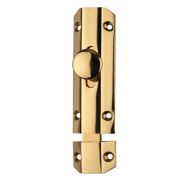 Surface Bolt 102mm Polished Brass AQ81