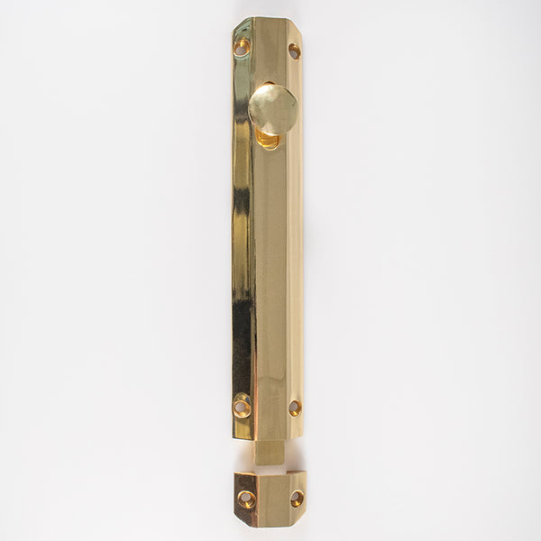 Surface Bolt 203mm Polished Brass AQ83