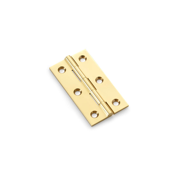 Heavy Pattern Solid Brass Cabinet Butt Hinge 2.5" Polished Brass AW064-CH-PB
