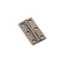 Heavy Pattern Solid Brass Cabinet Butt Hinge Pewter 2.5"