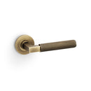 Hurricane Knurled Lever on Round Rose Lever On Rose Alexander & Wilks Antique Brass 