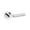 Hurricane Knurled Lever on Round Rose Lever On Rose Alexander & Wilks Polished Nickel PVD 