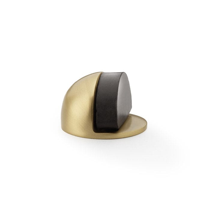 Shield Floor Mounted Door Stop Door Stop Alexander & Wilks Satin Brass 