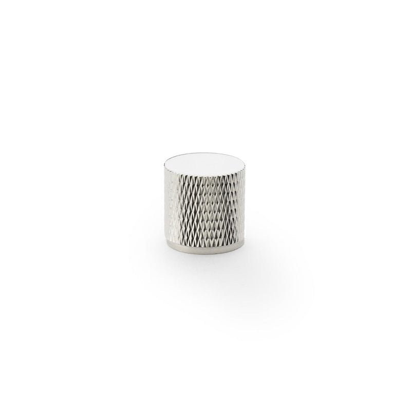 Brunel Knurled Cylinder Cupboard Knob 20mm Cupboard Knob Alexander & Wilks Polished Nickel 