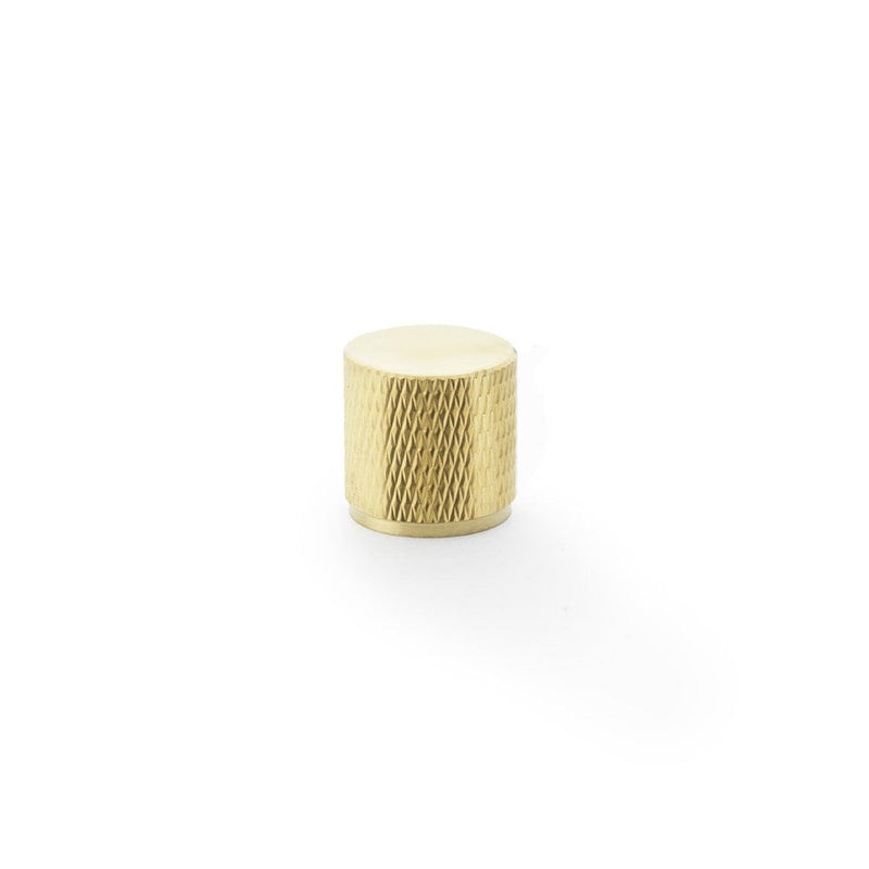 Brunel Knurled Cylinder Cupboard Knob 20mm Cupboard Knob Alexander & Wilks Satin Brass PVD 