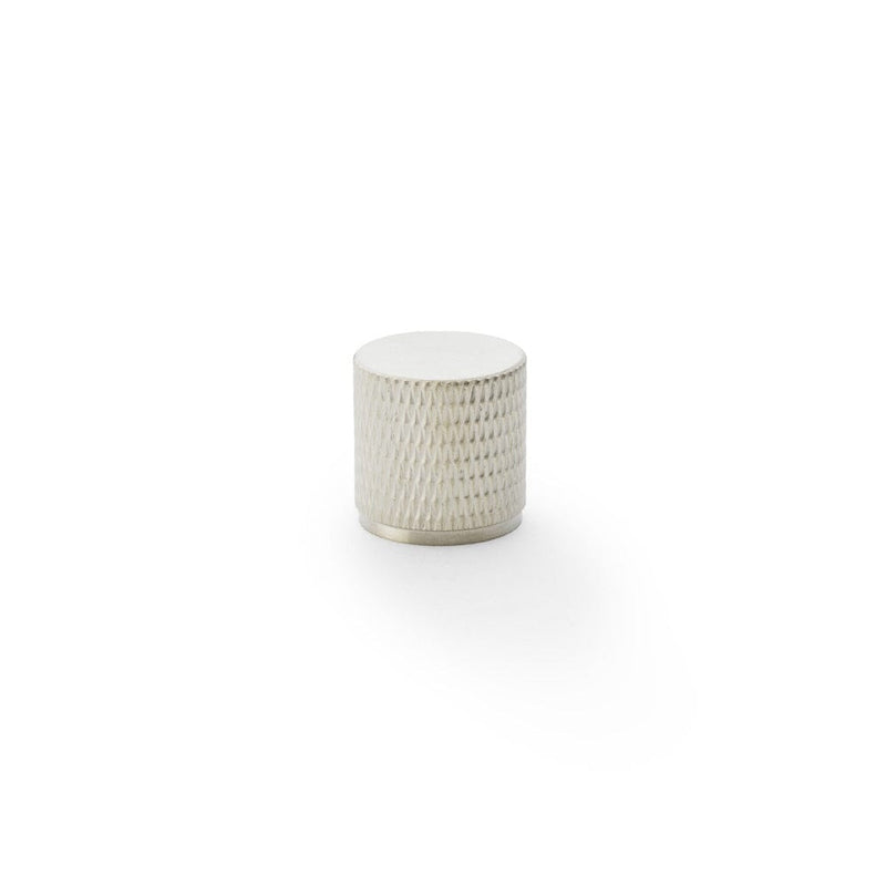 Brunel Knurled Cylinder Cupboard Knob 20mm Cupboard Knob Alexander & Wilks Satin Nickel 