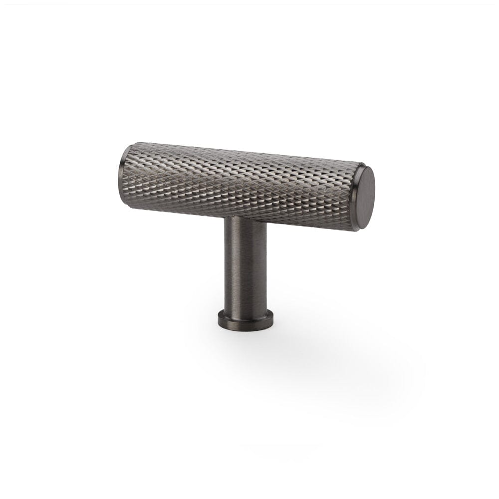 Crispin Knurled T-bar Cupboard Knob Cupboard Knob Alexander & Wilks Dark Bronze PVD 