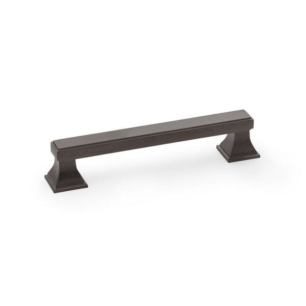 Jesper Square Cabinet Pull Handle Centres 128mm Cupboard handle Alexander & Wilks Dark Bronze PVD 
