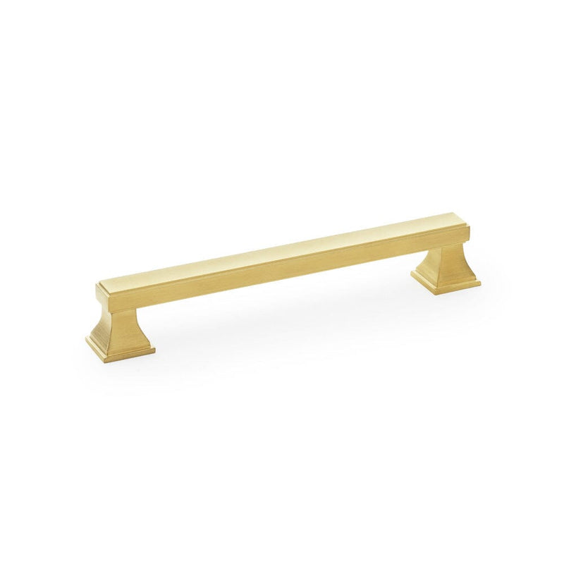 Jesper Square Cabinet Pull Handle Centres 160mm Cupboard handle Alexander & Wilks Satin Brass PVD 