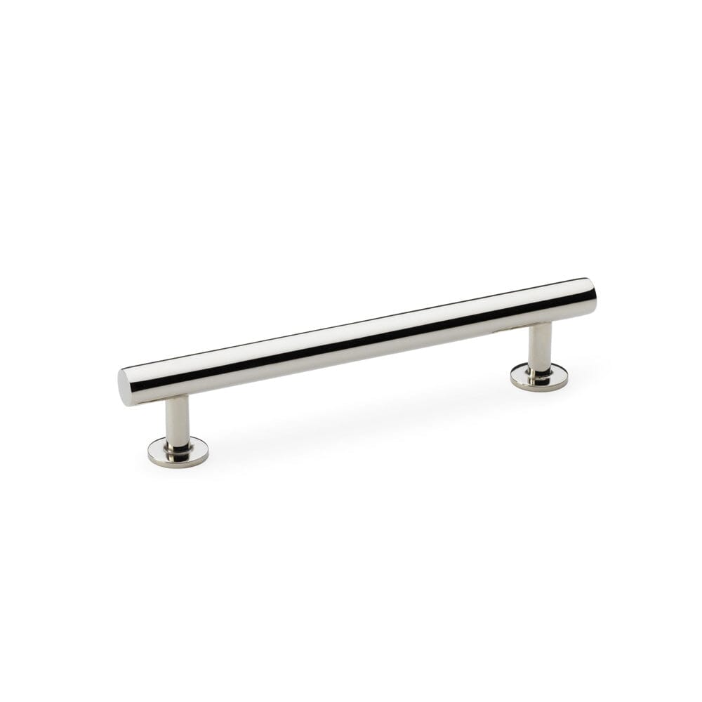 Round T-Bar Cabinet Pull Handle Centres 128mm Cupboard handle Alexander & Wilks Polished Nickel 