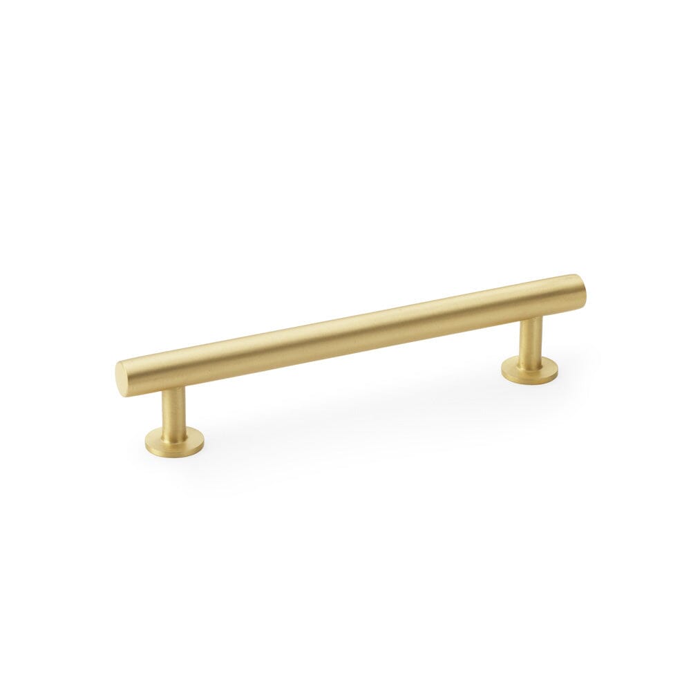 Round T-Bar Cabinet Pull Handle Centres 128mm Cupboard handle Alexander & Wilks Satin Brass 