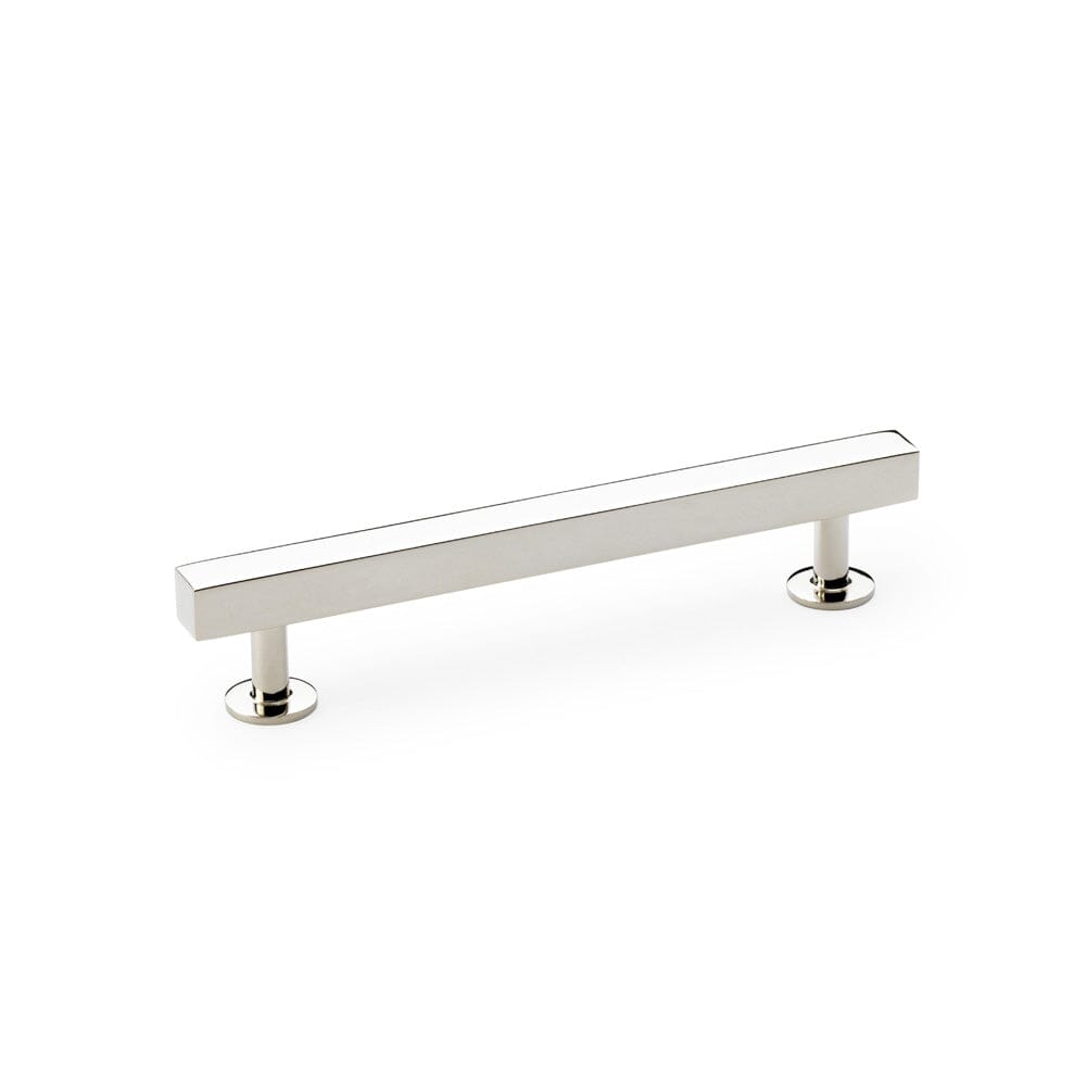 Square T-Bar Cabinet Pull Handle Centres 128mm Cupboard handle Alexander & Wilks Polished Nickel 