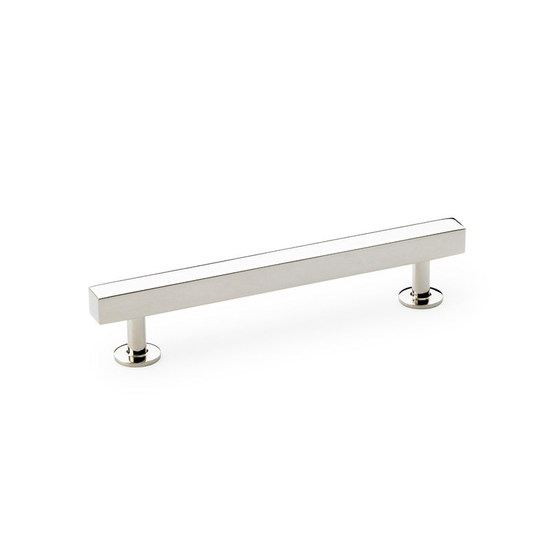 Square T-Bar Cabinet Pull Handle Centres 128mm Polished Nickel AW815-128-PN
