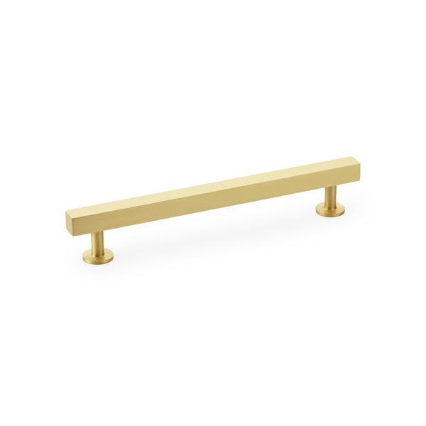 Square T-Bar Cabinet Pull Handle Centres 160mm Satin Brass AW815-160-SB