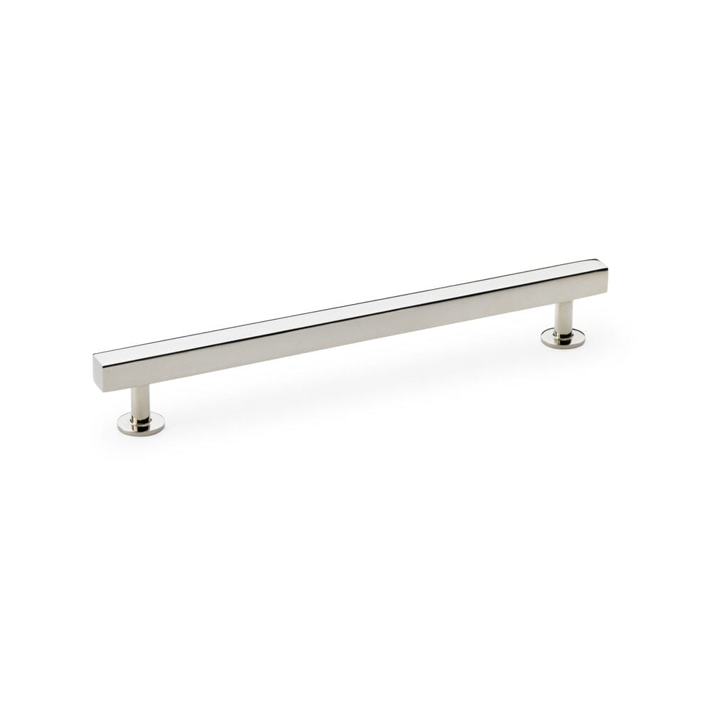 Square T-Bar Cabinet Pull Handle Centres 192mm Cupboard handle Alexander & Wilks Polished Nickel 