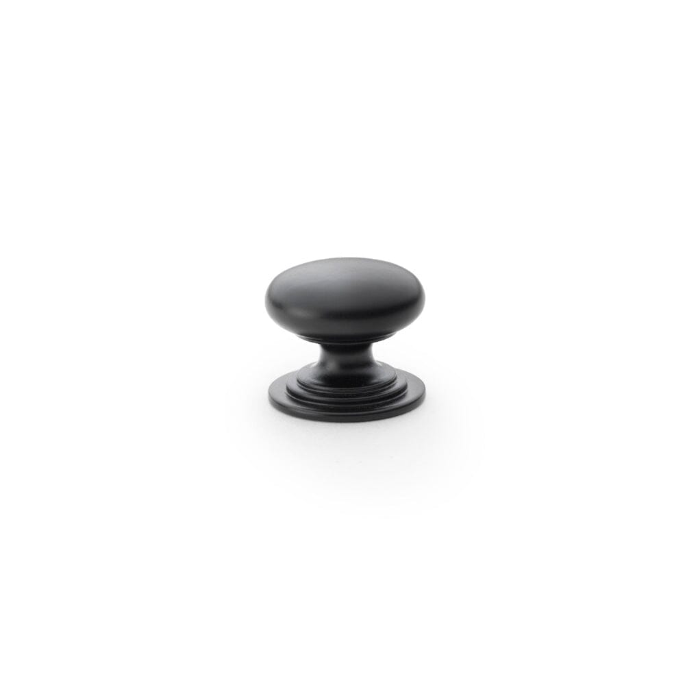 Waltz Round Cupboard Knob on Stepped Rose 25mm Cupboard Knob Alexander & Wilks Black 