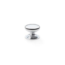 Waltz Round Cupboard Knob on Stepped Rose 25mm Cupboard Knob Alexander & Wilks Polished Chrome 