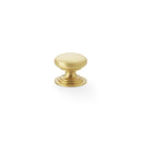 Waltz Round Cupboard Knob on Stepped Rose 25mm Cupboard Knob Alexander & Wilks Satin Brass 